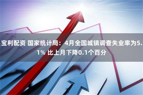 宝利配资 国家统计局：4月全国城镇调查失业率为5.1% 比上月下降0.1个百分